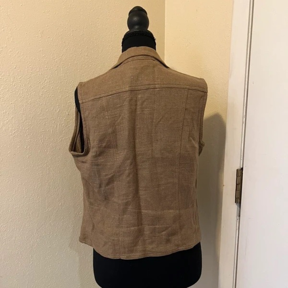 Coldwater Creek Sleeveless Button-Front Tan Vest - Picture 2 of 5